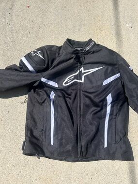 Alpinestars Black Textile Motorcycle Jacket with White Stripes